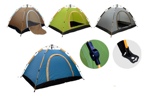 Barraca P/ Camping Montagem Automática 2-3 Pessoas Dobrável Cor Cinza