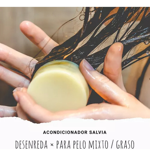 Acondicionador Sólido Natural Vegano Salvia 80gr Pelo Graso The Mash Store