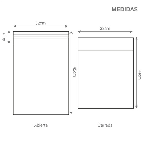 Bolsas 32x45cm Commerce X100 Unidades C/ Adhesivo N°3 Lisas