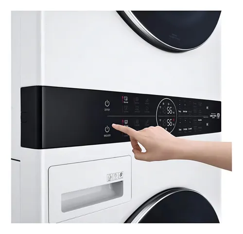 Torre De Lavado LG Wk22ws6 22kg/48lb Inverter Blanca Color Blanco