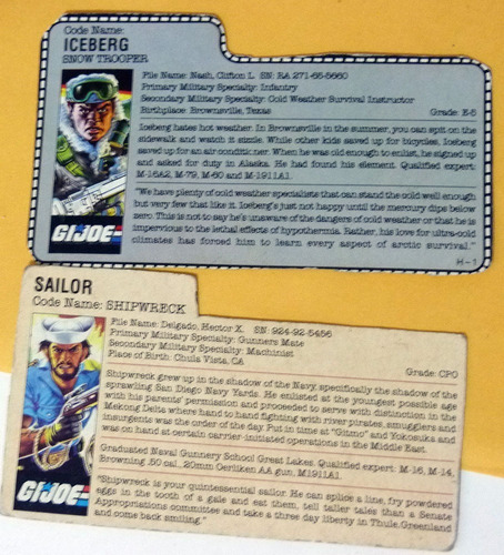Comandos Ação Lote File Cards Gijoe Anos 80 - Original