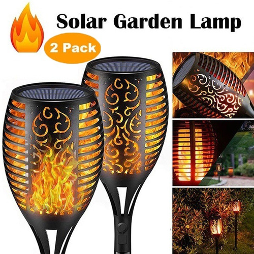 2pcs 12led Luz Solar Antorcha Luz Al Aire Libre Jardín Céspe