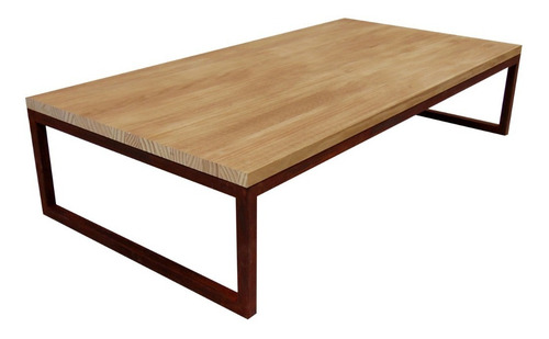 Mesa De Centro Baja - Estructura Metal & Tapa En Madera