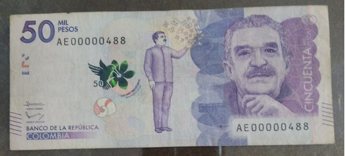 Billete De 50.000 Pesos Tres Dígitos, Estado 8