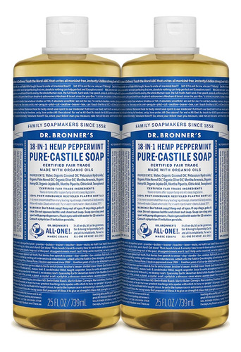 Set De 2 Unidades, Dr. Bronner's Organic Soaps  Jabon 18 En