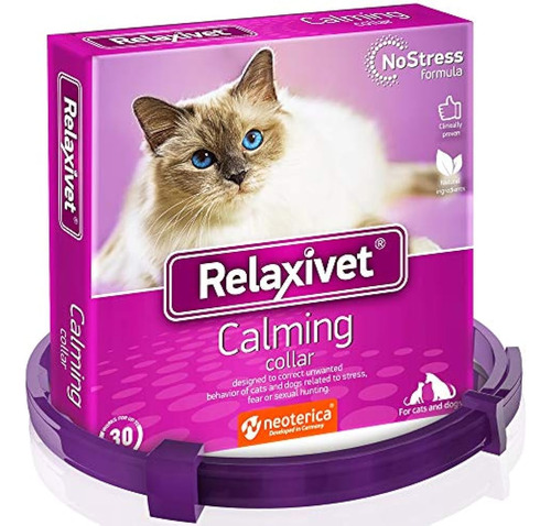 Collar Calmante Relaxivet Para Gatos | Fórmula De-stress Mej