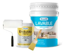 Comprar Combo Pintura Lavable Int 20l+ Enduido 1l +pincel +rodillo