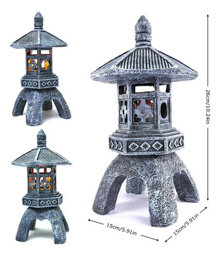 Estatua De Luz De Jardín Linterna De Pagoda Solar Duradera