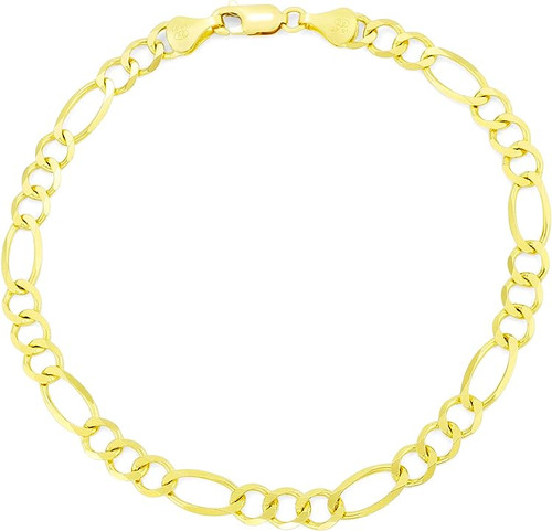 Pulsera Eslabones Cadena Figaro Oro Amarillo 14 Quilates Joy