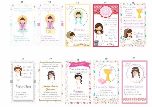 Imagen 4 de 10 de 25 Estampitas Tarjetas Comunión+librito + Cajita. Tallerve