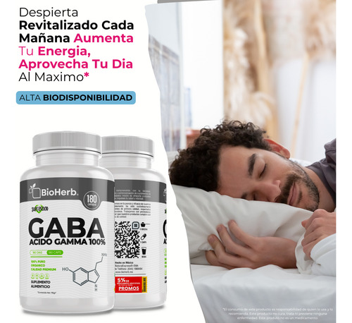 Gaba Capsulas - Acido Gamma Aminobutírico 100% Para 90 Días Sin Sabor