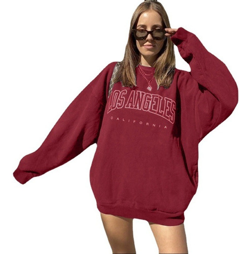 Sudadera Dama Moda Corte Oversize Mangas Larga Sin Capucha