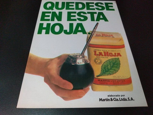(pb956) Publicidad Clipping Yerba Mate La Hoja * 1982