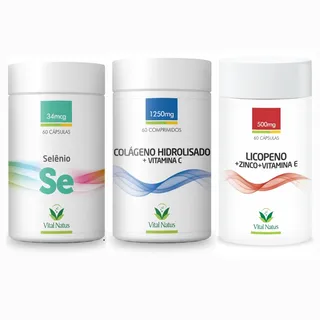 Kit Licopeno,vitamina C,vitamina E,colágeno E Selênio+brinde