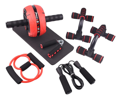 Ab Machine Wheel Chest Expander Indoor Fitness Equipment Set