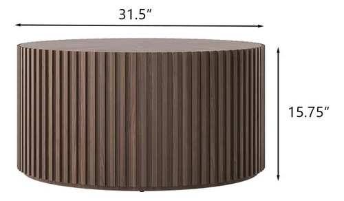 Povison Mesa Auxiliar Redonda De Madera Mesa De Centro