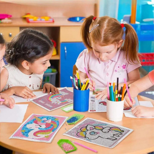 Kit 5 Quadros Pintura 5d Diamante Infantil Princesa Fada