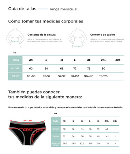 Kit 3 Tanga Menstrual Leflou Flujo Moderado 30ml