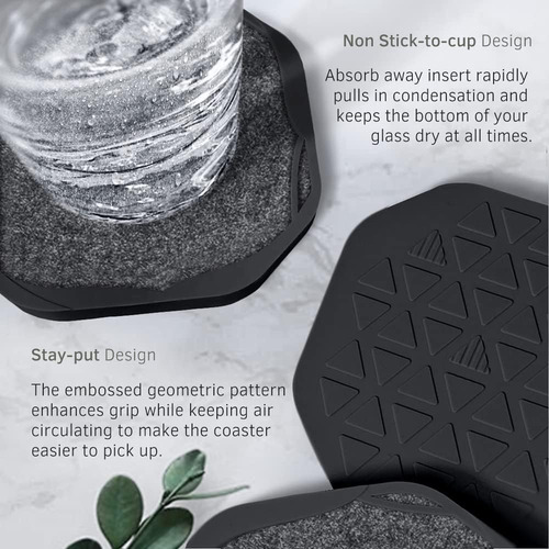 Posavasos Negros Para Bebidas Para Protección De Mesa Con Al