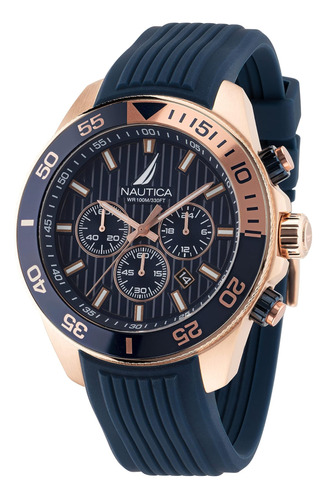 Nautica Mens Napnos305 One Reloj Con Correa De Silicona Azul