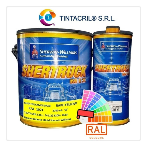 Pintura Epoxi Ral 1021 X 3.6 Lts. Amarillo Colza Brillante