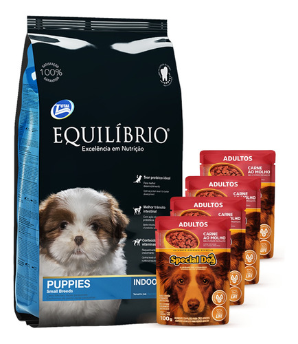 Equilibrio Cachorro Raza Pequeña 7,5k+ 4 Paté + Envío Gratis