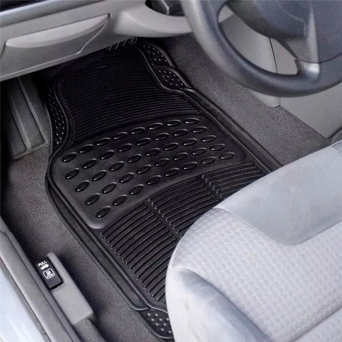 Imagen 2 de 7 de Cubre Alfombra Auto Universal 4 Piezas Pvc Negro