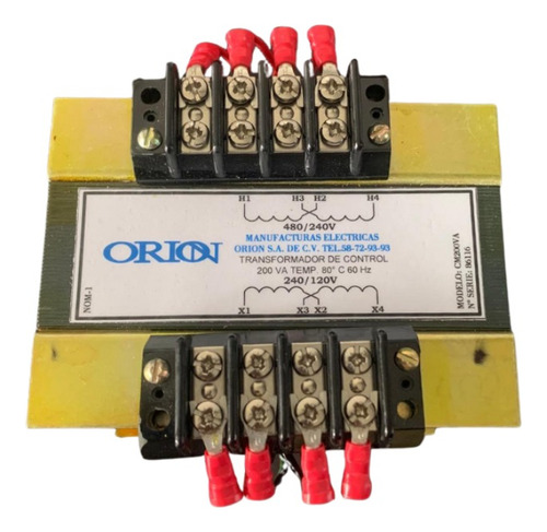 Transformador De Control 200 Va Temp. 80°c 60 Hz