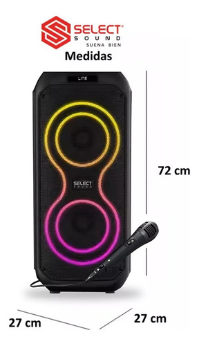 Bocina Bafle Bluetooth Portátil Recargable 2x8 Pulgadas Select Sound Modelo Flex Subwoofer Radio Fm Tws Con Micrófono 30w Rms BT2028