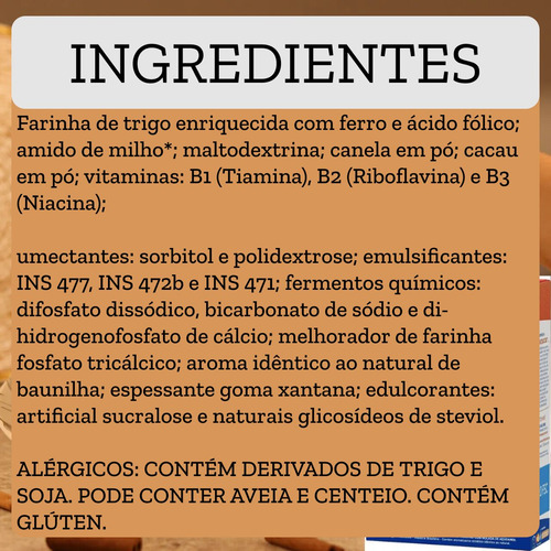 Bolo De Churros Zero Lactose Diet Lowçucar 150g Kit Com 10