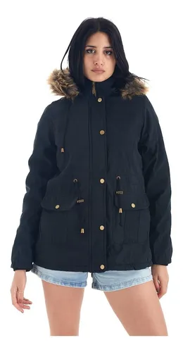 Campera Parka Mujer Gabardina Importada Premium Con Piel