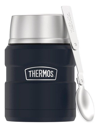 Pote Marmita Térmico Thermos Everest Com Colher Azul 470ml