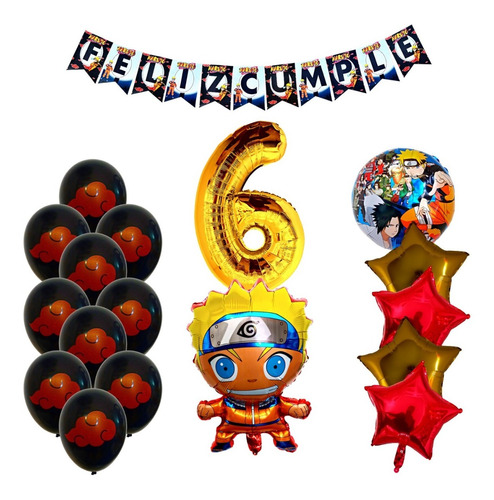 Combo Kit Deco Fiesta Globos Naruto N°6