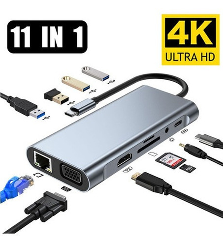 Tipo C Adaptador Usb C A Hdmi Vga, Ethernet Para Macbook Air