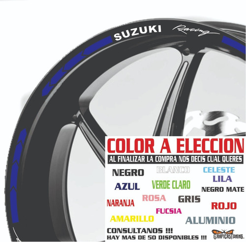 Imagen 8 de 10 de Calcos Suzuki Llantas + Regalo - 00161 Graficastuning