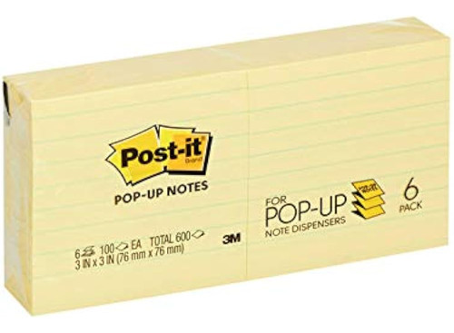 Postit Notes Popup 3 X 3 Pulgadas Canarias Amarillo De Rayas