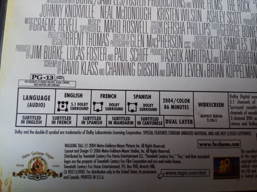 Dvd Walking Tall Dwayne Johnson (Usado)
