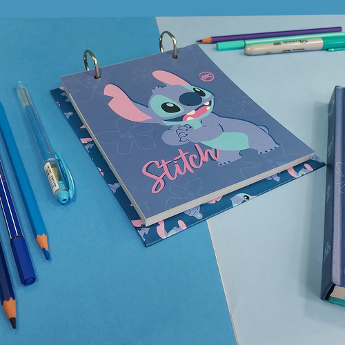 Mini cuaderno circular Lilo Stitch Stitch de Walt Disney, color azul
