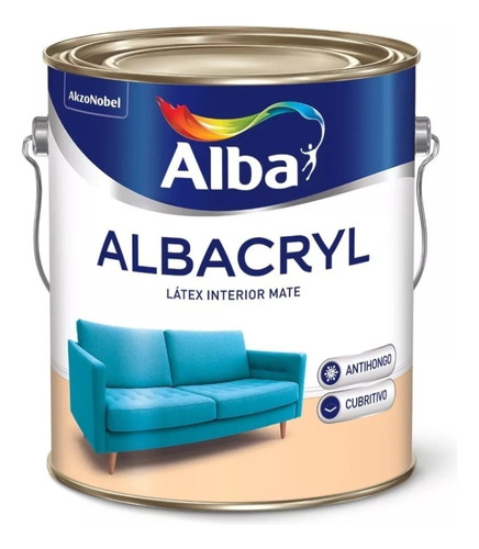 Albacryl Pintura Latex Interior Blanco Mate 4 Litros Dajdac