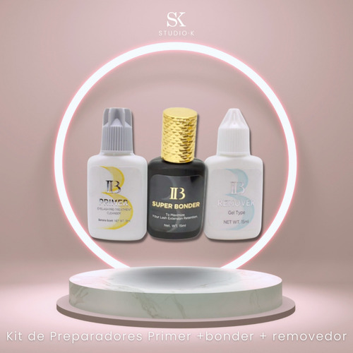 Imagen 2 de 2 de Kit Para Extensiones De Pestañas Primer +bonder +removedor