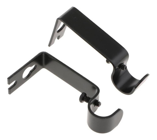 6 Pcs De Soporte Cortina Techo Negro Soportes Poste De Pared