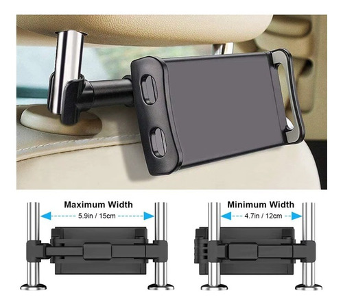 Soporte Brazo Auto Tablet 360° Ajustable Cabecera 360°