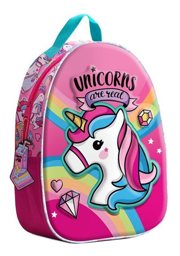 Mochila Espalda Jardin 3d 13 PuLG Unicornio Mundo Manias