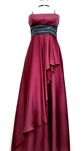 Vestido Largo De Fiesta, De Seda Y Satén Talle 1 Y 2