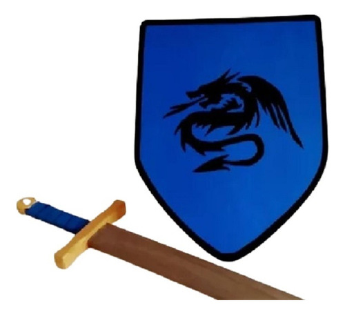Espada Y Escudo Rey Caballero Medieval De Madera Baum