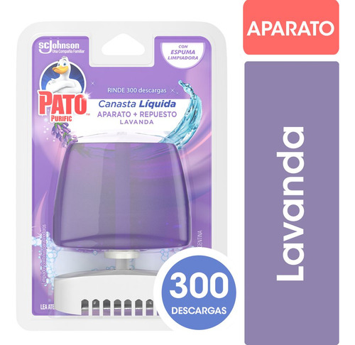 Canasta Líquida Para Inodoro Pato Lavanda Aparato + Repuest