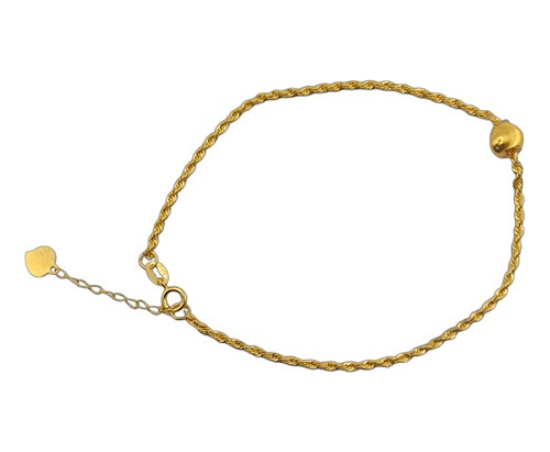 Pulsera Torcida En Oro 18k De 18cm Largo Con Ojo De Gato Color Dorado Diámetro 18 Cm Largo 18 Cm