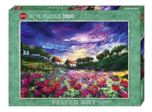 Puzzle 1000pz- Sundown Poppies -felted Art- Heye 29917