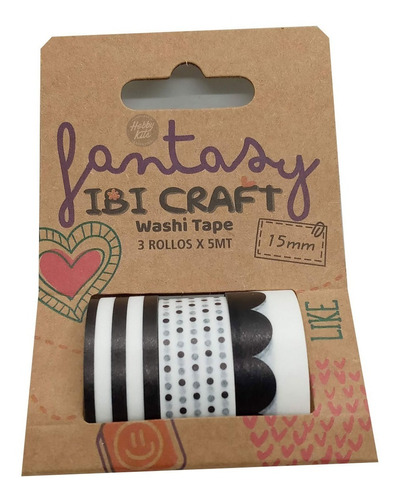 Washi Tape 3 Cinta Adhesiva Decorativa Scrapbooking Black