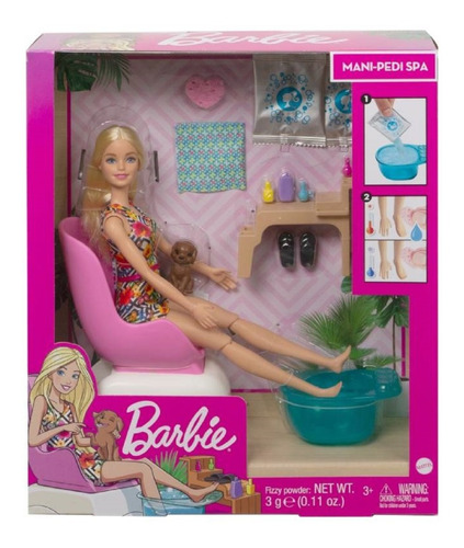 Barbie Muñeca Fashionista Salon Manicura Y Pedicura
